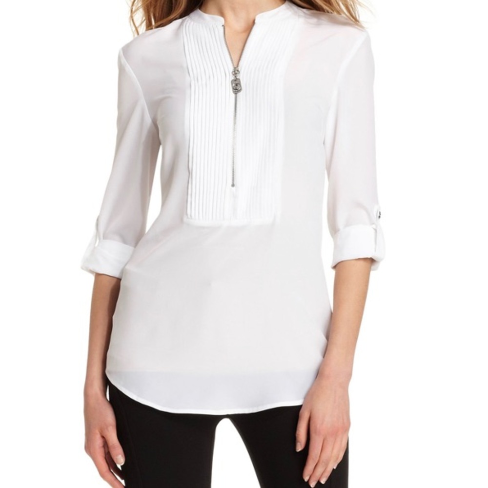 Michael Kors Longsleeve Zipper Tuxedo Shirt
